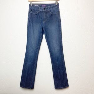 NYDJ Billie Mini Bootcut Jeans size 0 dark blue wash